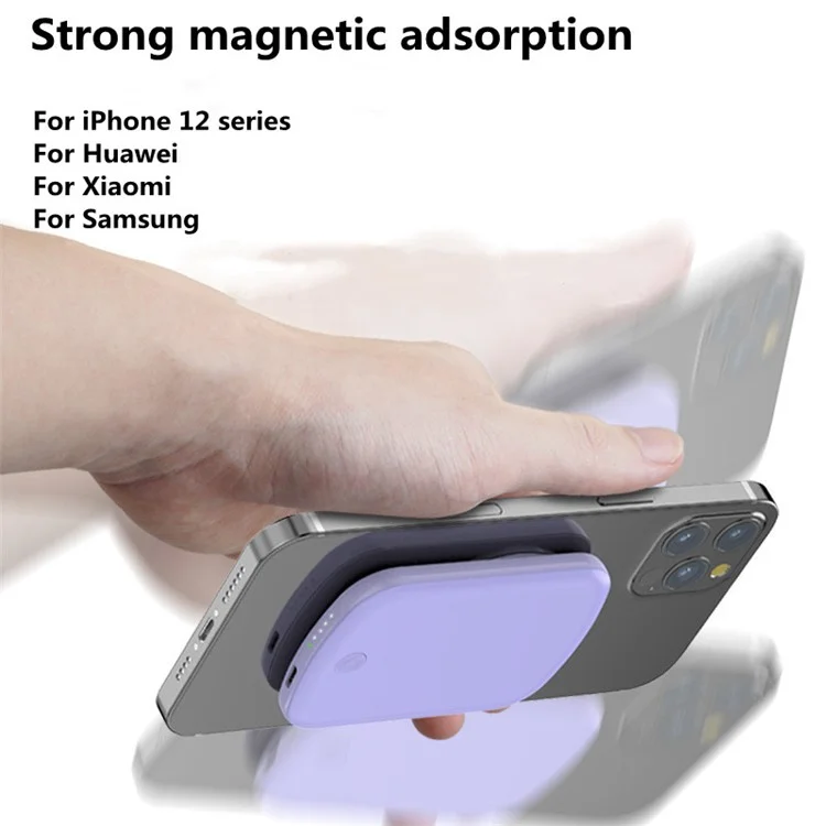 E33 10000mAh Banca Di Potenza Magnetica 15W Caricabatteria Per Telefono Wireless Portable Battery Pack Per IPhone 12/13 - Viola