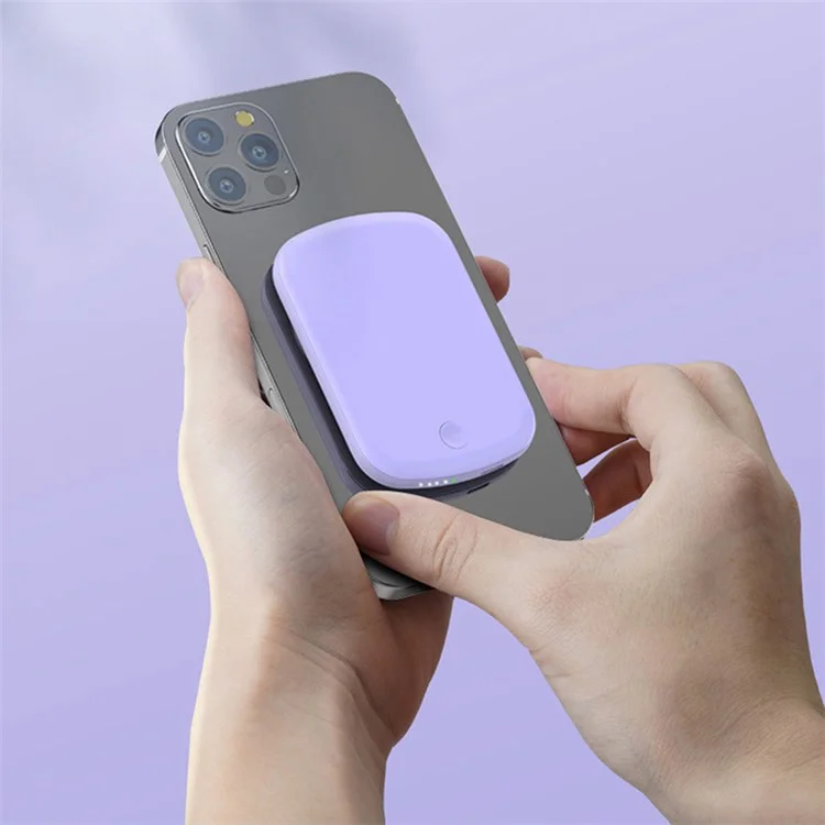 E33 10000mAh Banca Di Potenza Magnetica 15W Caricabatteria Per Telefono Wireless Portable Battery Pack Per IPhone 12/13 - Viola