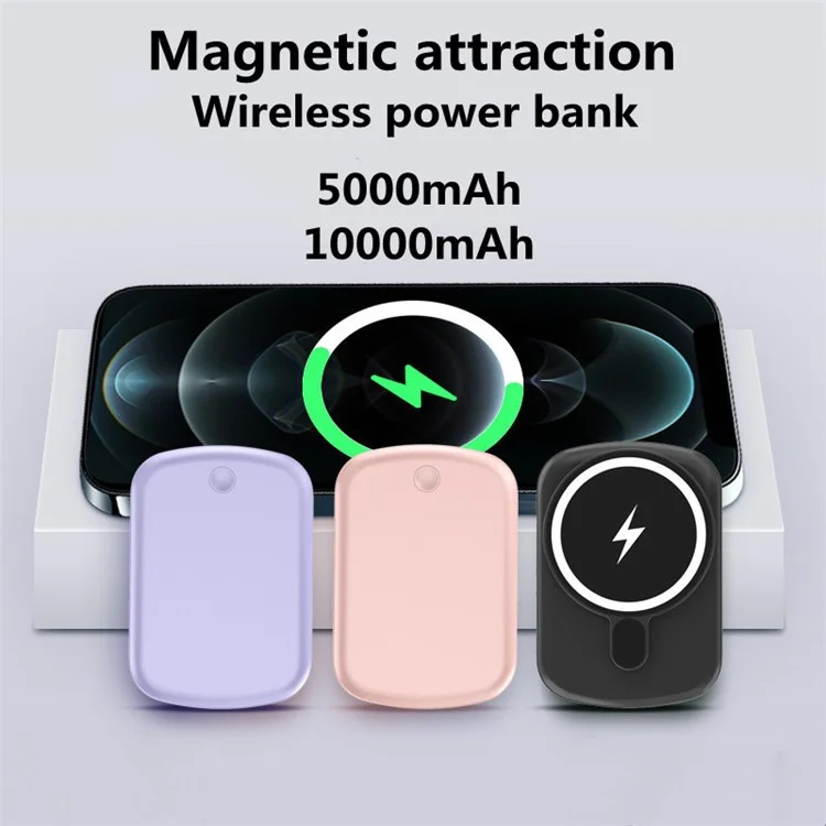 E33 10000mAh Banca Di Potenza Magnetica 15W Caricabatteria Per Telefono Wireless Portable Battery Pack Per IPhone 12/13 - Viola