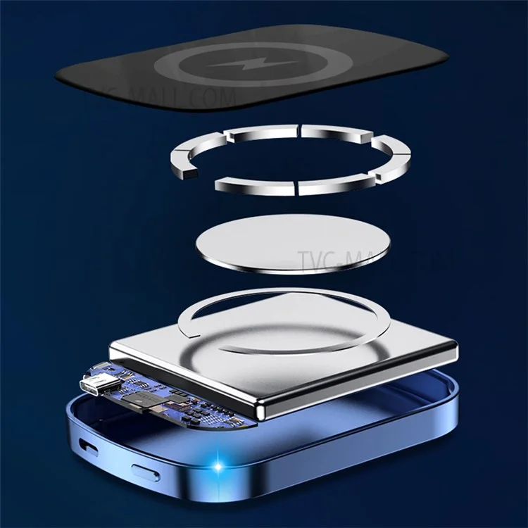 E29 Compatible with Magsafe Wireless Power Bank 10000mAh External Battery Pack for iPhone 12 / 13 / 14 Series Support 20W Fast Charging - Blue