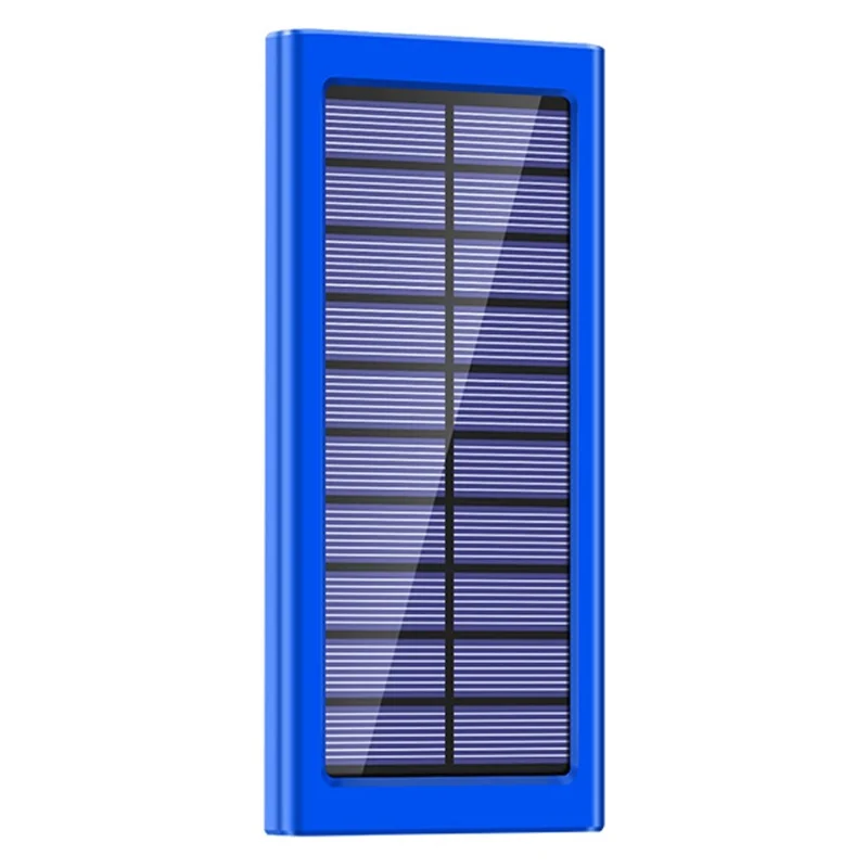 PSOOO 10000mAh Power Bank Dual USB Outputs Portable Solar Charger with LED Flashlight - Blue