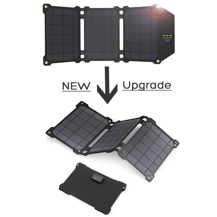 Allpowers AP-ES-004-BLA-NEW 21W Faltbares Solarpanel Tragbarer Outdoor-stromgenerator Dual Usb-ladegerät