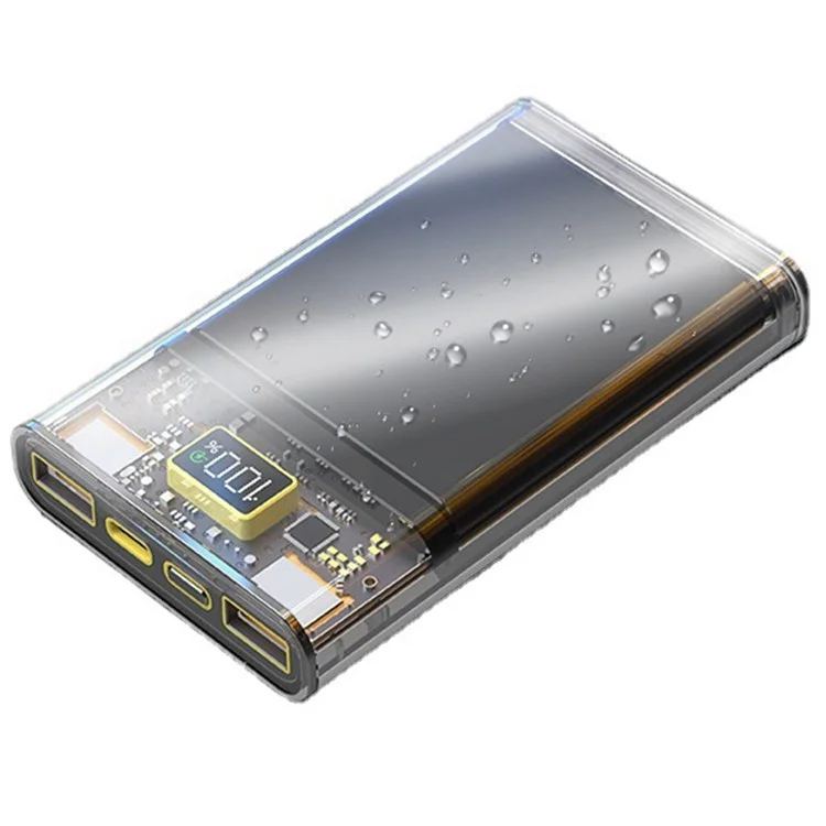 E39 10000mAh 22.5W Power Bank Dual-sided Clear Design PD 20W Quick Charging External Battery
