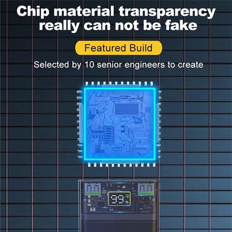 E39 10000mAh 22,5 w Banque D'alimentation à Double Face Design Clair PD 20W Charge Rapide Batterie Externe
