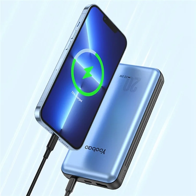 YOOBAO LC6 20000mAh Power Bank Fast Charging External Battery with Built-in Type C+Lightning Cable