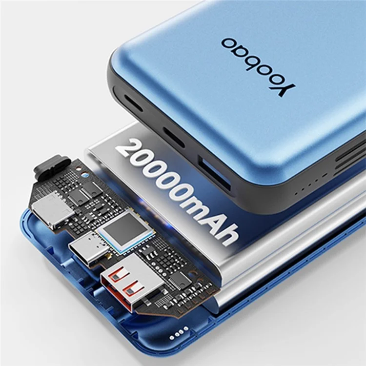 YOOBAO LC6 20000mAh Power Bank Fast Charging External Battery with Built-in Type C+Lightning Cable