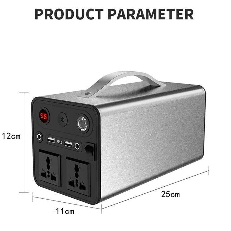 220V 90000mah 300W Fuente de Alimentación de Almacenamiento de Energía al Aire Libre Banco de Energía Portátil Cargador de Teléfono Externo Con AC / Corriente Continua / Salidas USB (enchufe de la Ue) - Gris