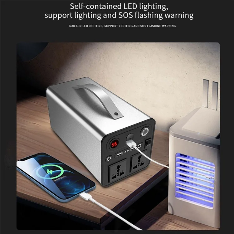 Energiespeicher Stromversorgung Outdoor 220 v 90000mah Power Bank 300W Externes Telefonladegerät (EU -stecker) - Grau
