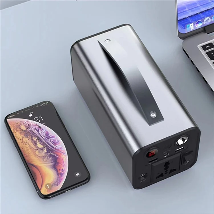 220V 45000mAh Large Capacity Power Bank Outdoor Energy Storage Power Supply Portable Phone Charger with AC  /  2 USB Outputs (EU Plug) - Black