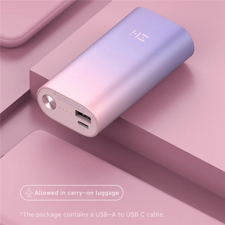 ZMI QB818 10000mah Portable Phone Charger 30 вт Быстро Зарядка Банк Электроэнергии - Пурпурный