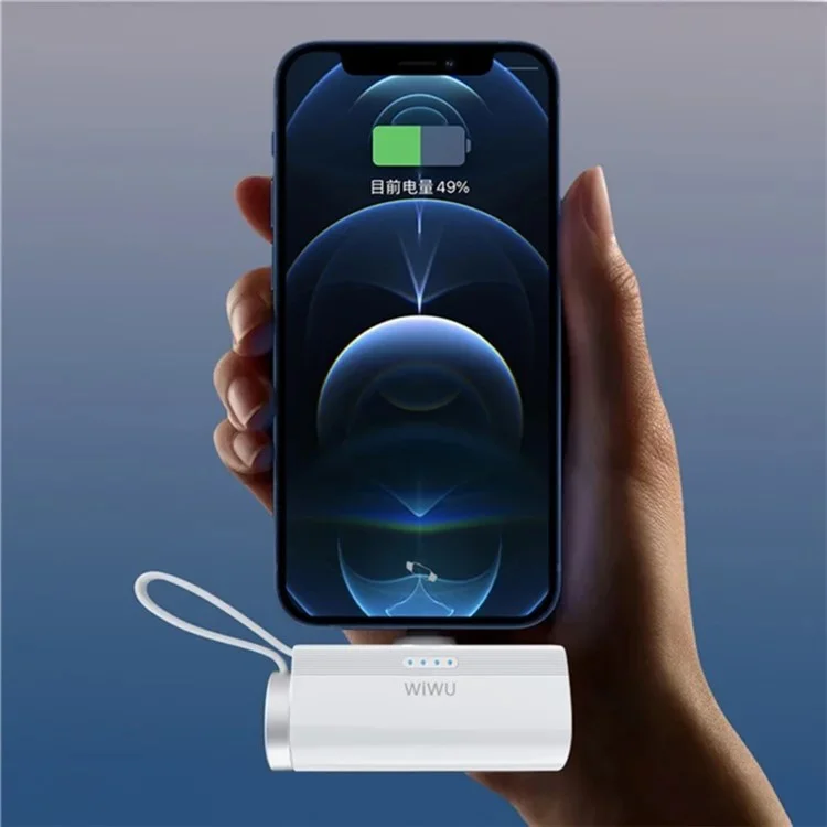 WIWU Wi-W026 Batterie externe Type-C 5000mAh Mini Capsule Chargeur sans fil pour montre connectée 