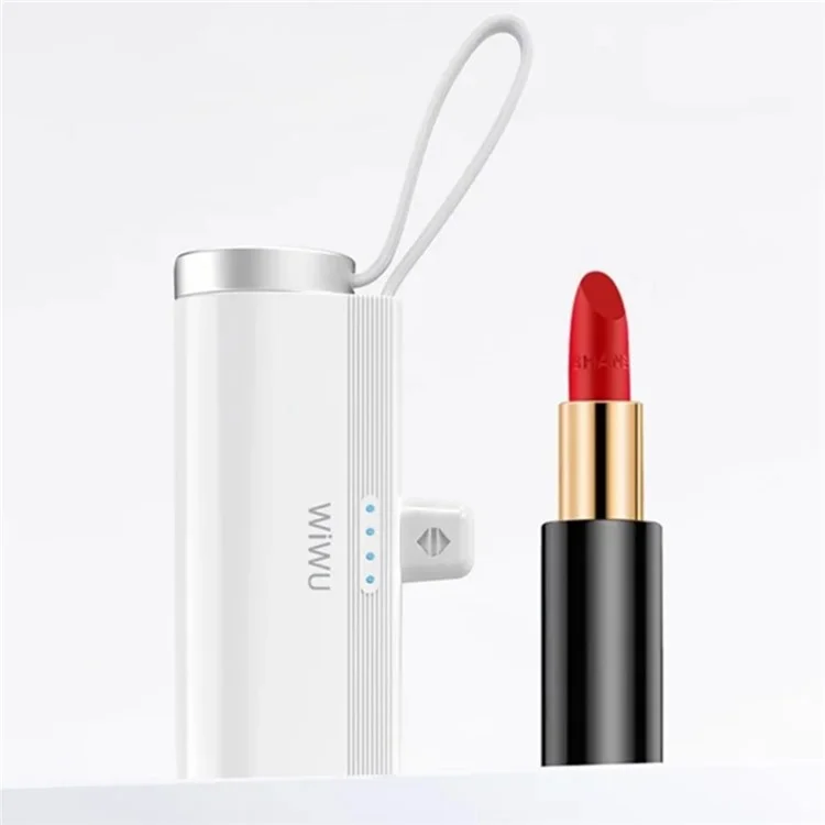 WIWU Wi-W026 Batterie externe Type-C 5000mAh Mini Capsule Chargeur sans fil pour montre connectée 