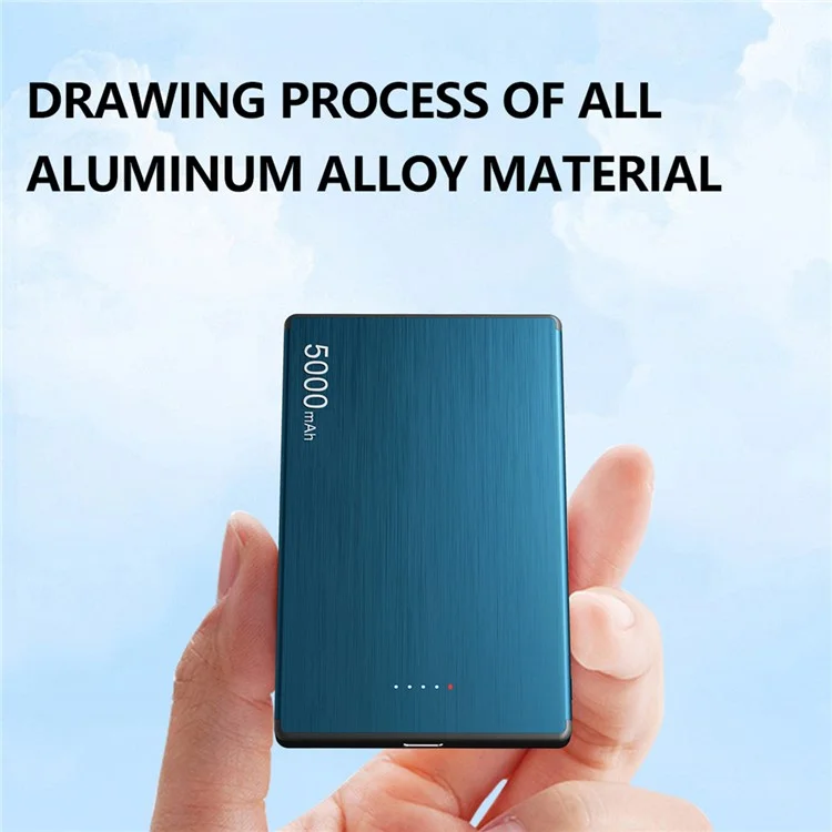 FLOVEME Magnetisches Powerbank 5000mAh PD 20W Kabellos Ultra-Slim Batterieset - Blau