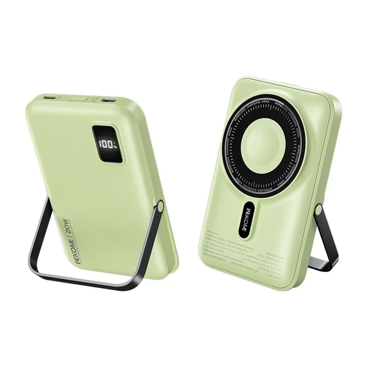 WEKOME WP-17 Batterie Externe 10000mAh Chargeur Rapide 5-en-1 Station de Charge avec Support - Vert