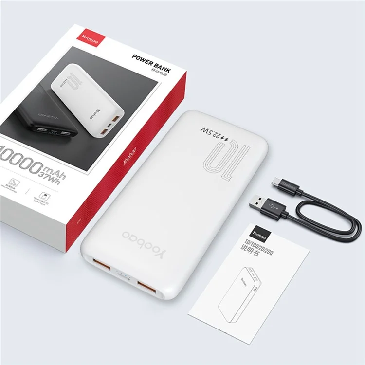YOOBAO 1DQ SCP22.5W+PD20W Power Bank 10000mAh External Battery Pack Super Fast Portable Charger Support Two-Way Flash Charging - Navy Blue