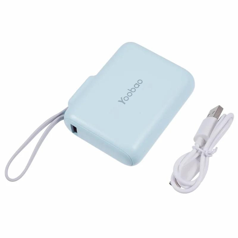 YOOBAO LD10 Power Bank 36Wh 10,000mAh Portable Charger Built-In Type-C Cable LED Display - Blue