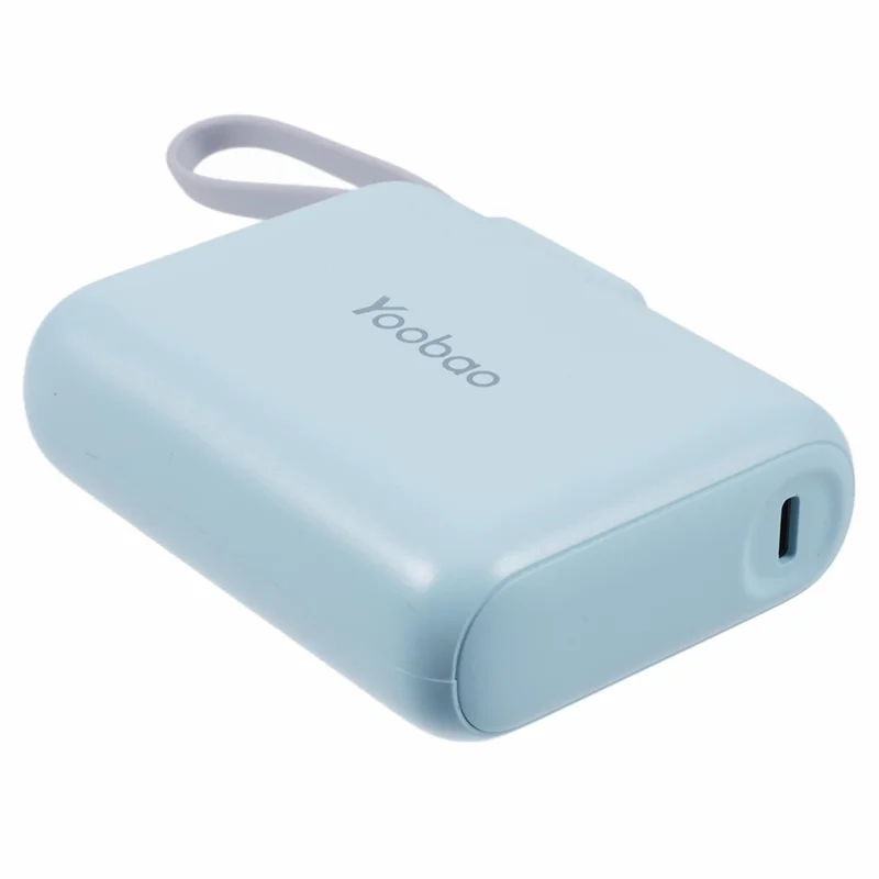 YOOBAO LD10 Power Bank 36Wh 10,000mAh Portable Charger Built-In Type-C Cable LED Display - Blue