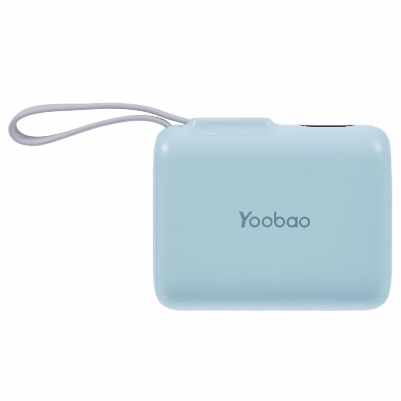 YOOBAO LD10 Power Bank 36Wh 10,000mAh Portable Charger Built-In Type-C Cable LED Display - Blue