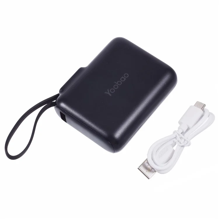 YOOBAO LD10 Power Bank 36Wh 10,000mAh Portable Charger Built-in Type-C Cable LED Display - Black