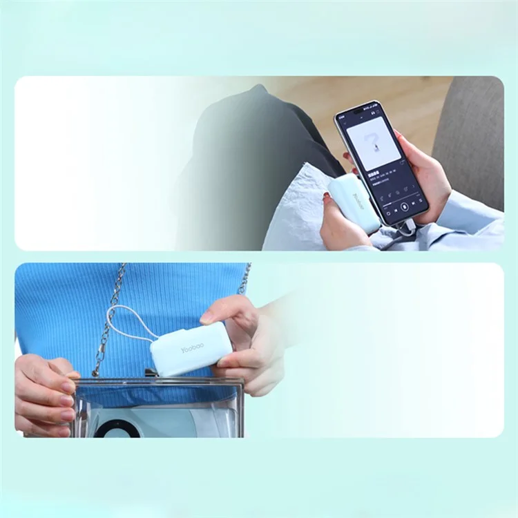 YOOBAO LD05 5000mAh tragbares Ladegerät mit integriertem USB-C-Kabel, LCD-Anzeige und Powerbank
