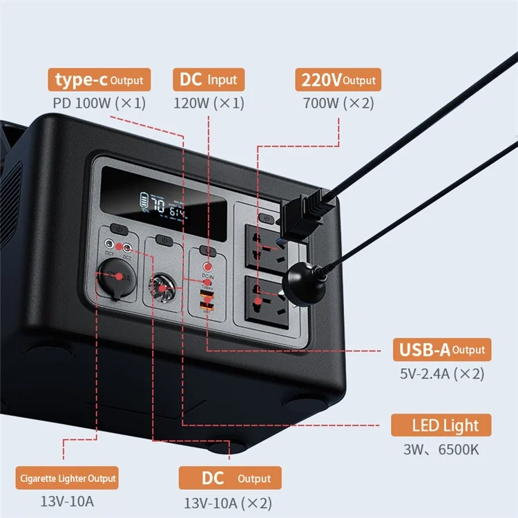 YOOBAO EN700Q 192000mAh 614Wh Bateria Externa Portátil de Grande Capacidade Para Uso Externo