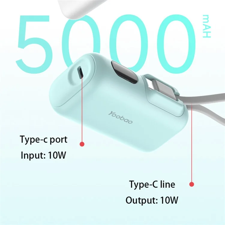 YOOBAO 2Pcs LD05 5000mAh Power Bank with LDB205 Charging Dock Battery Pack Charging Kit - Blue