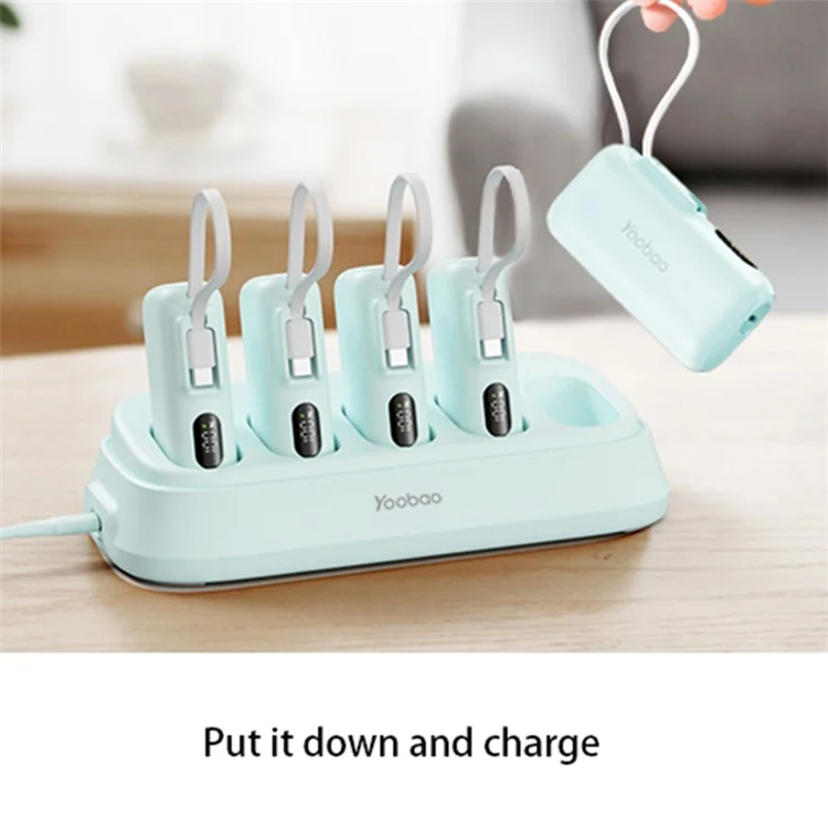 YOOBAO 2Pcs LD05 5000mAh Power Bank with LDB205 Charging Dock Battery Pack Charging Kit - Blue