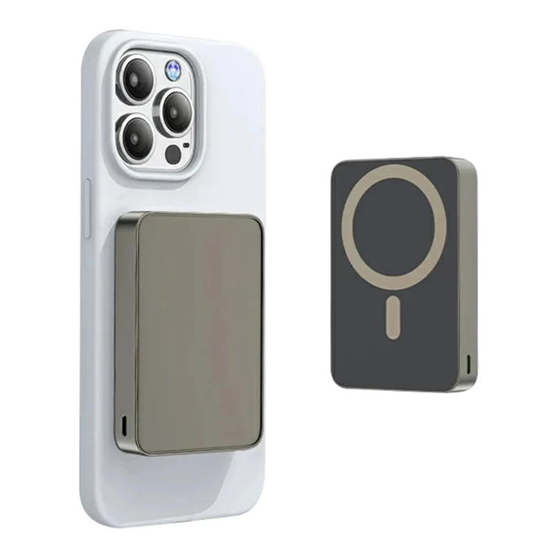 E61B Mini 10000mAh Power Bank 15W Magnetic Wireless Charger Phone Charger - Titanium