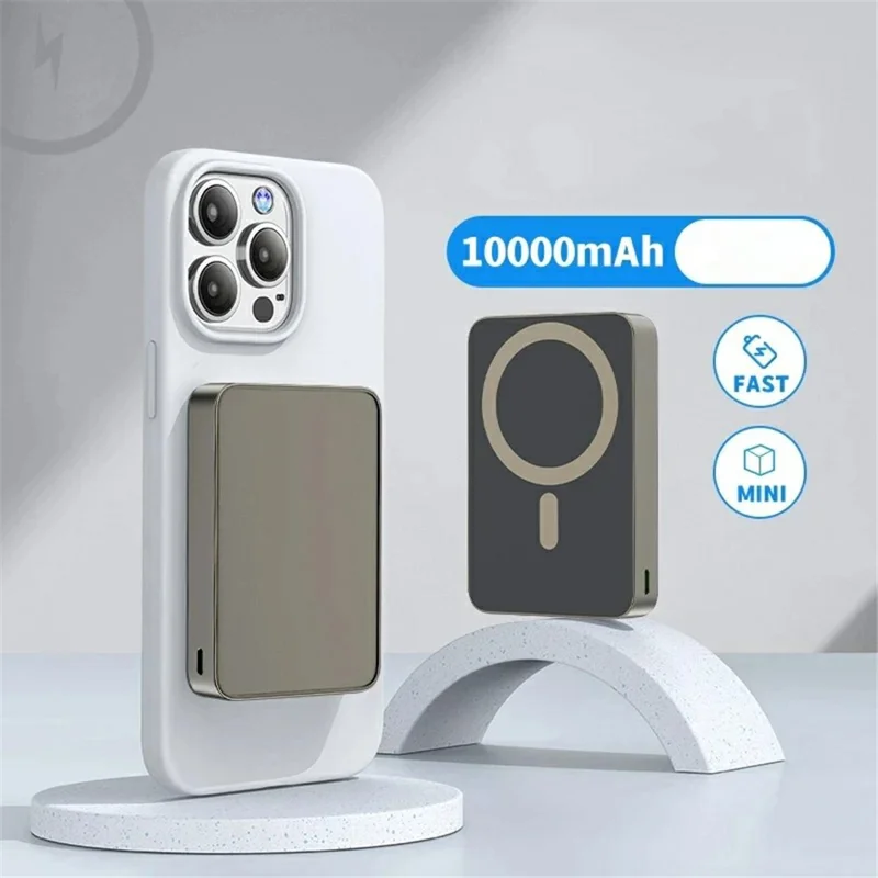 E61B Mini 10000mAh Power Bank 15W Magnetic Wireless Charger Phone Charger - Titanium