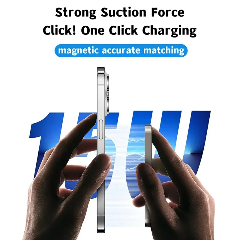 E61B Mini 10000mAh Power Bank 15W Magnetic Wireless Charger Phone Charger - Titanium