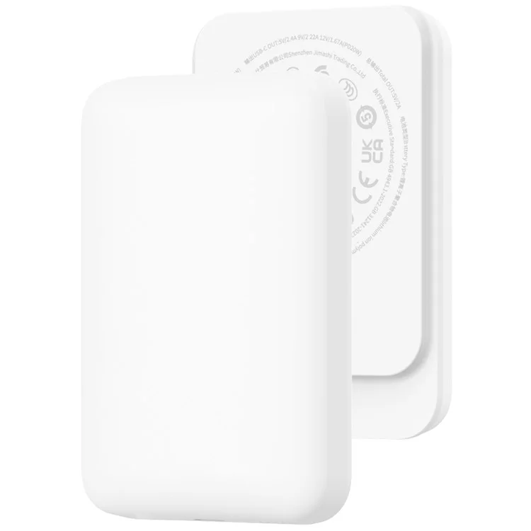 WIWU Wi-P037 Small Pudding Magnetic Phone Wireless Charger 5000mAh Power Bank - White