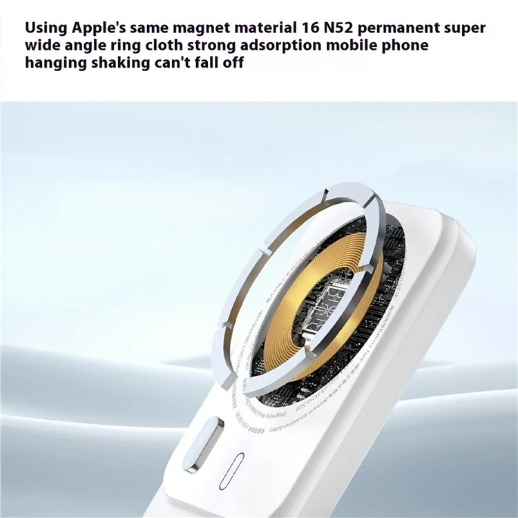 WIWU Wi-P037 Small Pudding Magnetic Phone Wireless Charger 5000mAh Power Bank - White