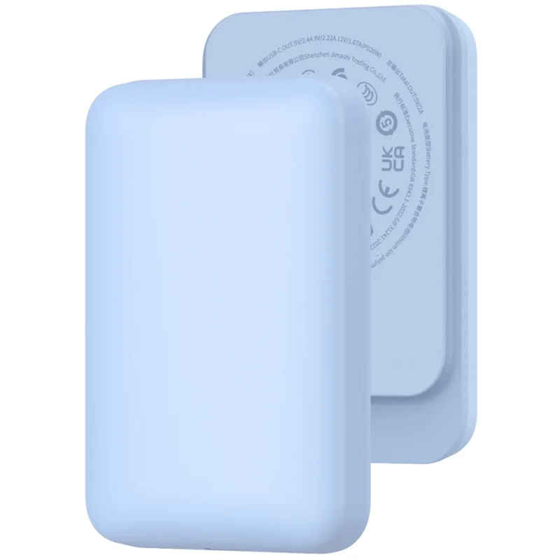 WIWU Wi-P037 Small Pudding Magnetic Phone Wireless Charger 5000mAh Power Bank - Blue