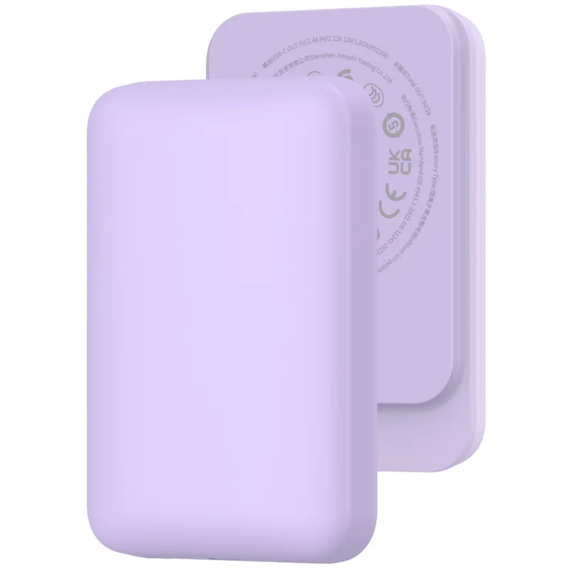 WIWU Wi-P037 Small Pudding Magnetic Phone Wireless Charger 5000mAh Power Bank - Purple