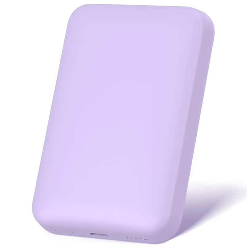 WIWU Wi-P037 Small Pudding Magnetic Phone Wireless Charger 5000mAh Power Bank - Purple