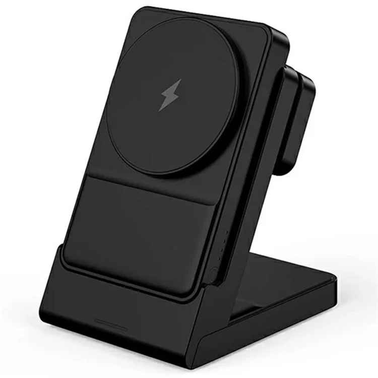 Chargeur sans fil 3 en 1 YF-P7 : montre / écouteurs / téléphone portable - Support de chargement détachable 15W magnétique - Noir+Noir