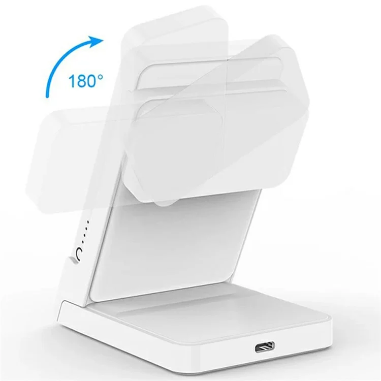 Chargeur sans fil 3 en 1 YF-P7 : montre / écouteurs / téléphone portable - Support de chargement détachable 15W magnétique - Noir+Noir