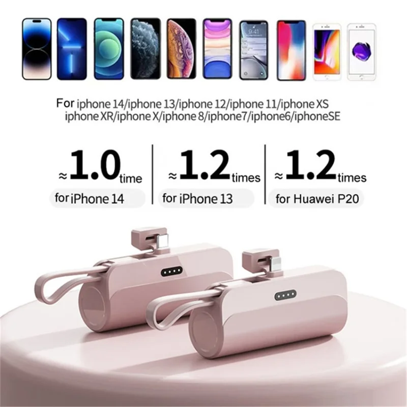 HY 3300mAh Mini Portable Charger Power Bank Phone Battery Pack - White
