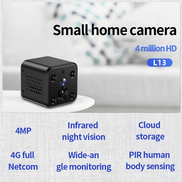 L13A 4G Network Home Security Camera PIR Motion Detection Night Vision Pet Baby Monitor