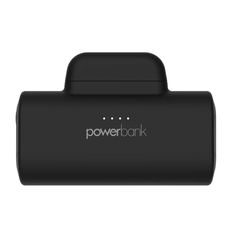 Mini Capsule Power Bank 5000mAh Portable Battery Pack with 2-in-1 Type-C+iP Connector - Light Purple