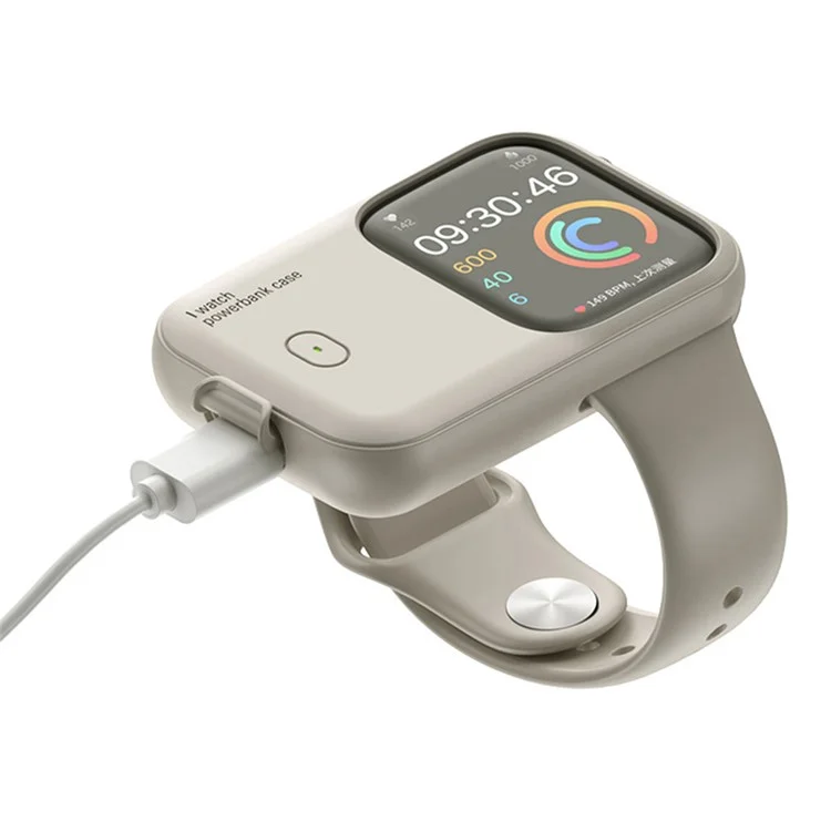 Pour Apple Watch Series 7 8 9 45mm / 6 5 4 SE SE (2022) SE (2023) 44mm Chargeur sans fil magnétique Power Bank - Starlight
