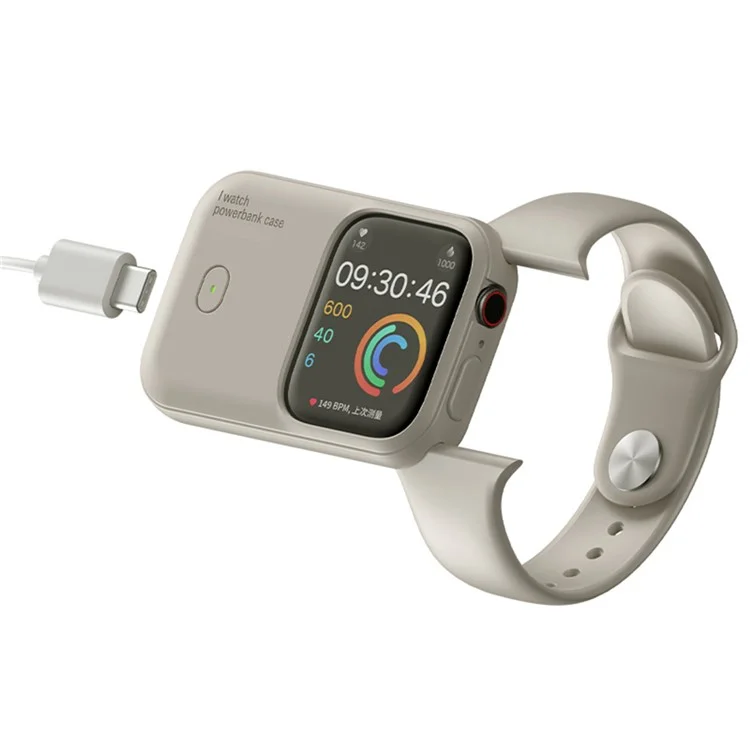 Pour Apple Watch Series 7 8 9 45mm / 6 5 4 SE SE (2022) SE (2023) 44mm Chargeur sans fil magnétique Power Bank - Starlight