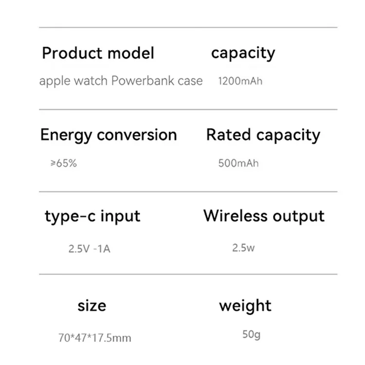 Pour Apple Watch Series 7 8 9 45mm / 6 5 4 SE SE (2022) SE (2023) 44mm Chargeur sans fil magnétique Power Bank - Starlight
