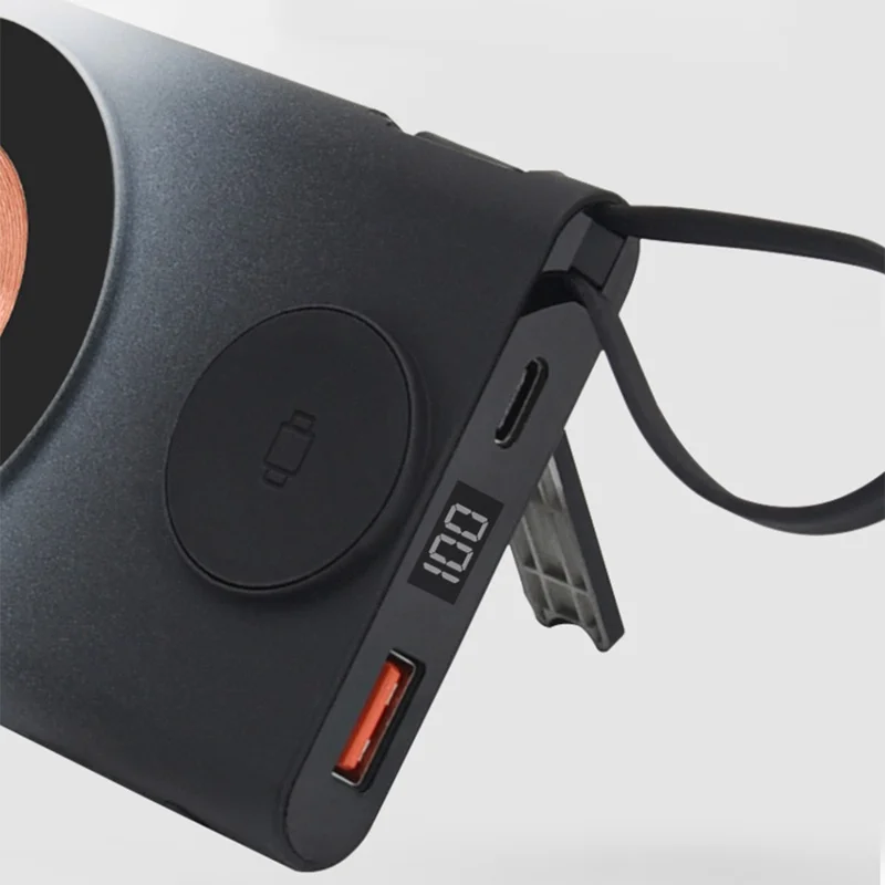 MIUSB W-166 22.5W Fast Charger 5000mAh Power Bank Magnetic Wireless Charger for iPhone Watch - White