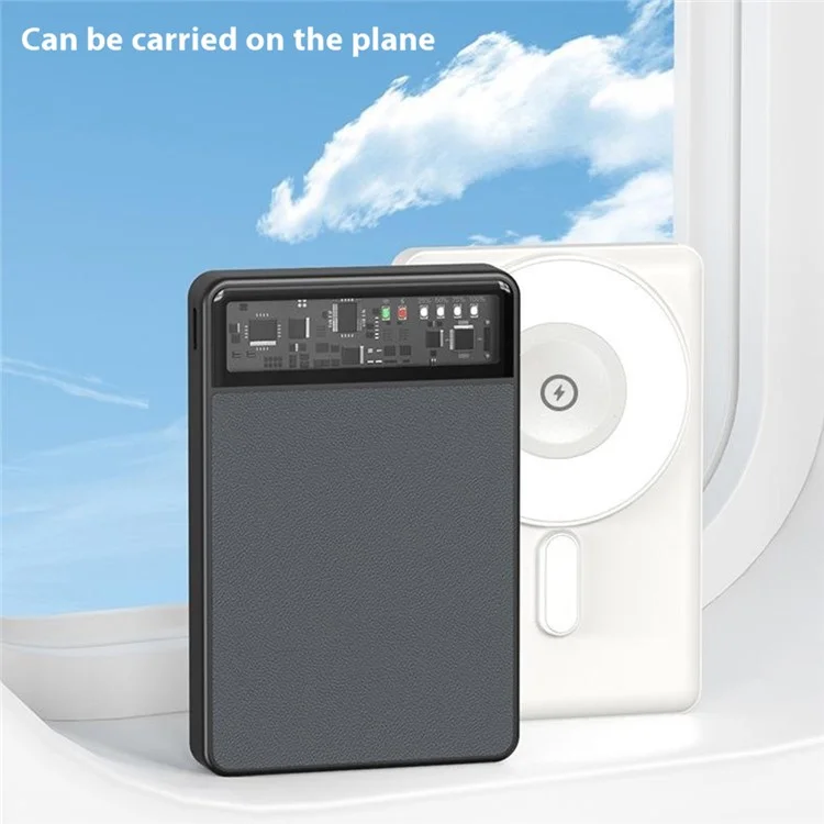 KH-70 Tragbares 10000mAh Powerbank 3-in-1 Handy Uhr Kopfhörer Magnetisches Kabelloses Ladegerät - Schwarz