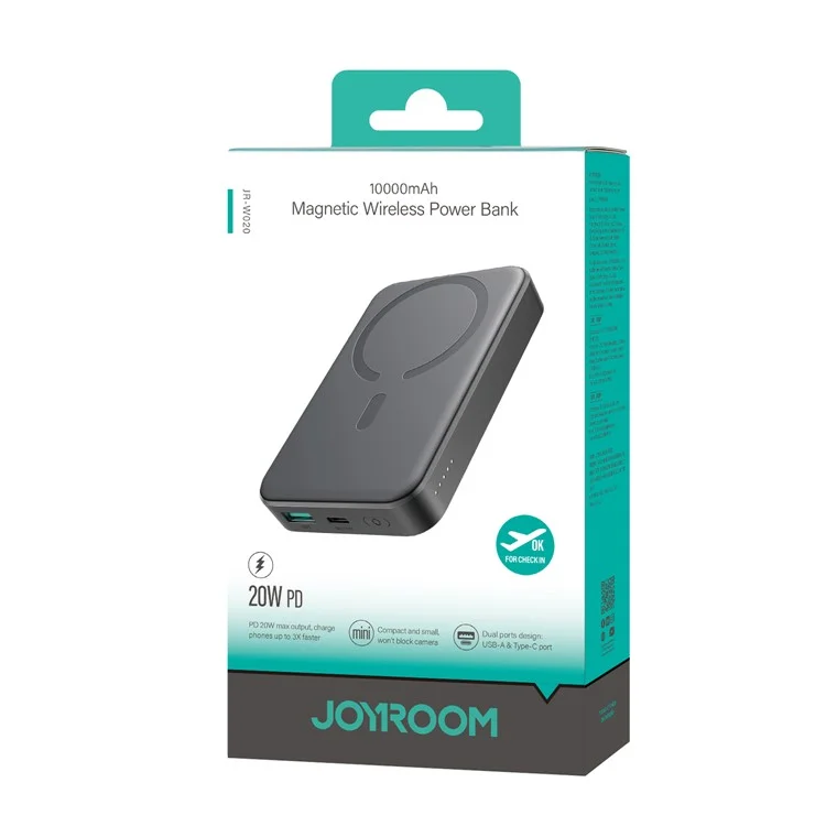 JOYROOM JR-W020 10000mAh 20W Caricabatteria Wireless Magnetico Compatibile con MagSafe - Nero