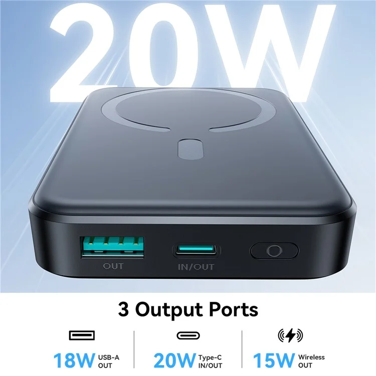 JOYROOM JR-W020 10000mAh 20W Caricabatteria Wireless Magnetico Compatibile con MagSafe - Nero