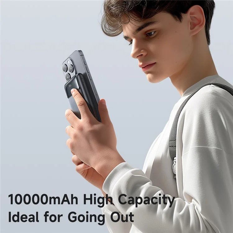 MCDODO MC-0231 Youth Series 33W 10000mAh Power Bank con display digitale, cavo integrato Type-C + 8Pin per carica del telefono - Nero