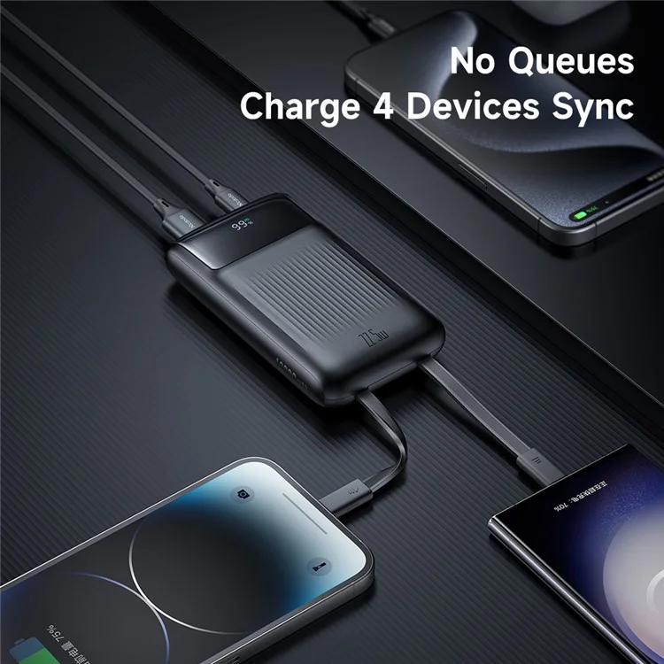MCDODO MC-0241 Serie Juvenil 22.5W 10000mah Pantalla Digital Power Bank Tipo c + 8pin Teléfono Cable Cargador - Negro