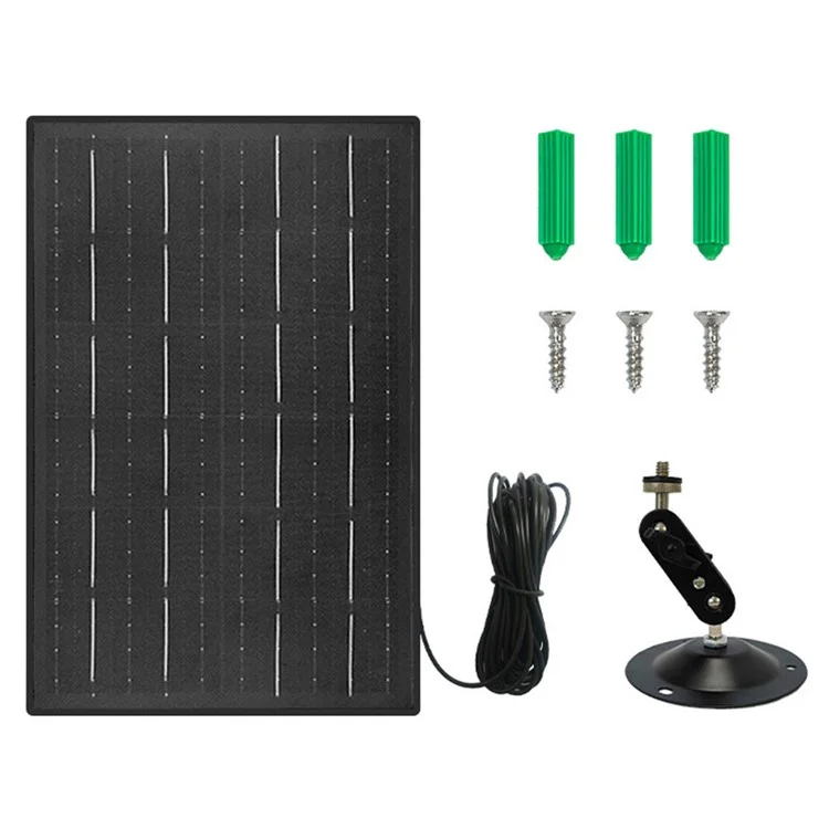 IP090 10W 360 Degree Rotating Outdoor Solar Panel for Monitor Camera with Type-C Plug (Without USB Port)